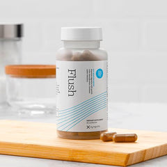 Xyngular Flush packaging on shelf, easy storage for daily routine
