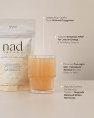 Xyngular NAD Dreams serving scene suggests easy nightly dose for better unwinding.