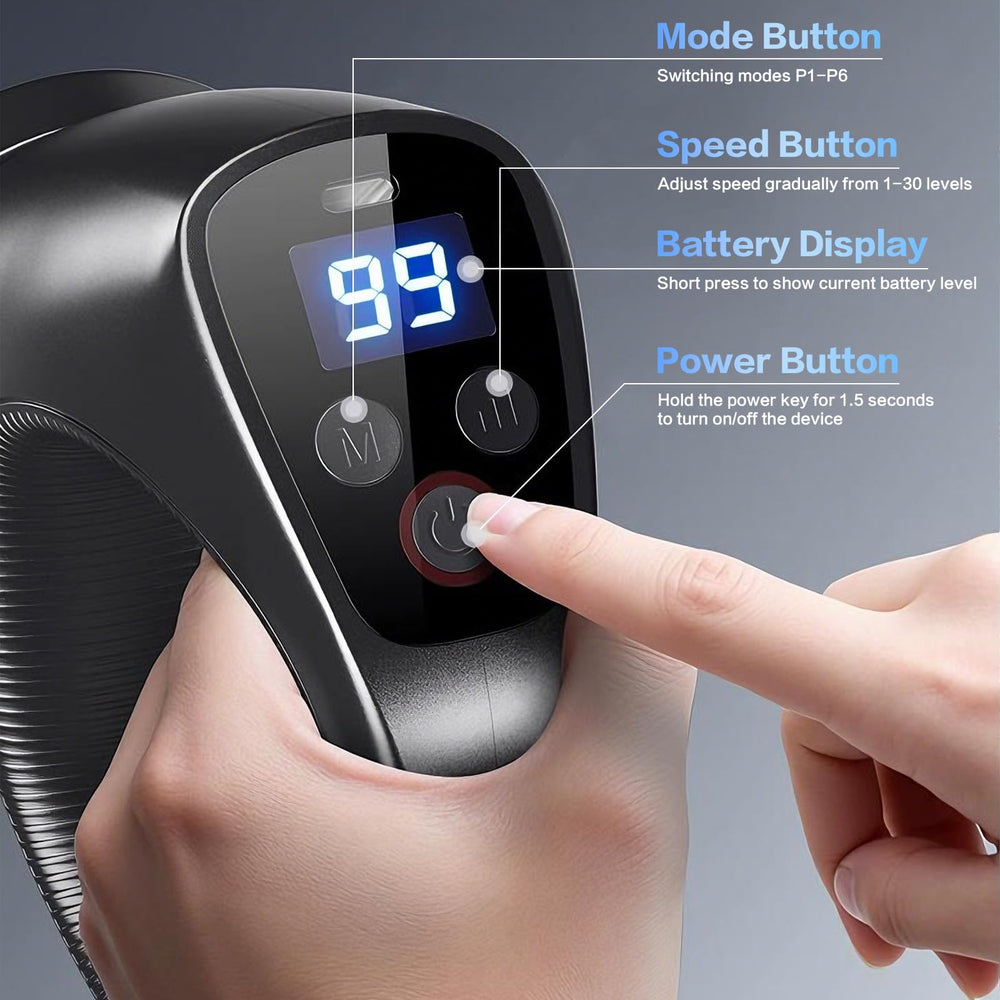 XYVIA cordless travel massage gun showcases portable design for gym or commute