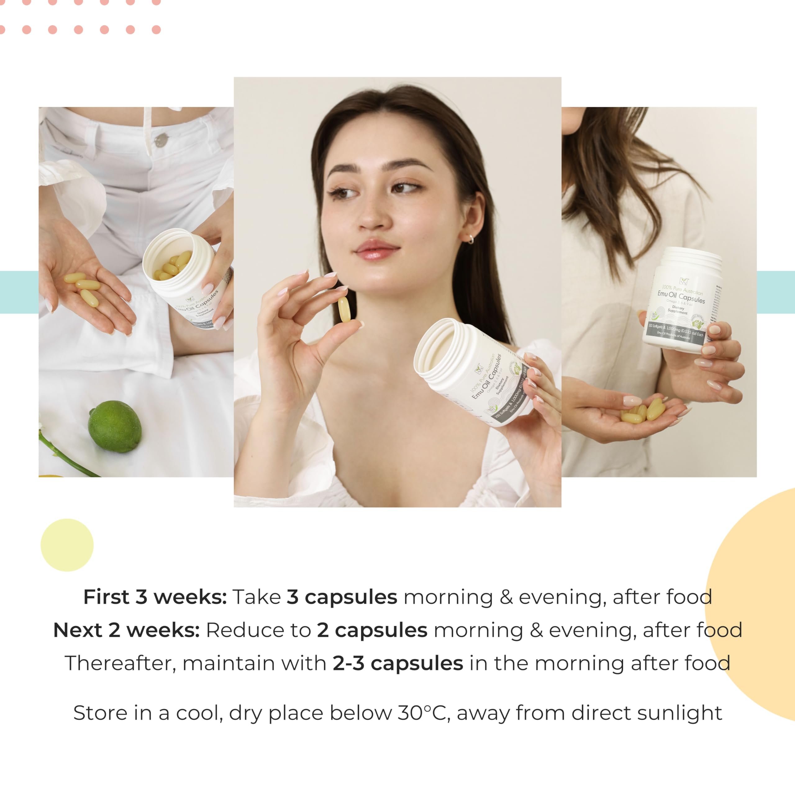 Y Not Natural emu oil capsules closeup reveals pharmaceutical-grade capsules.