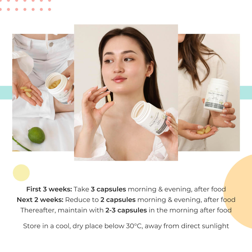 Y Not Natural emu oil capsules closeup reveals pharmaceutical-grade capsules.