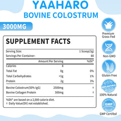 Collagen peptides bottle paired with colostrum powder, potential support for hair and nails.