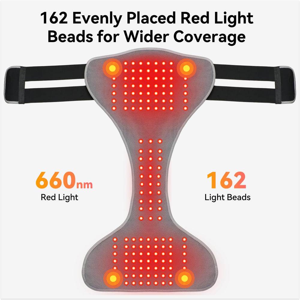 Yabuu 162-LED light therapy pad shown for soothing warmth