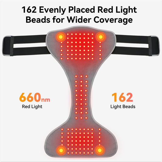 Yabuu 162-LED light therapy pad shown for soothing warmth