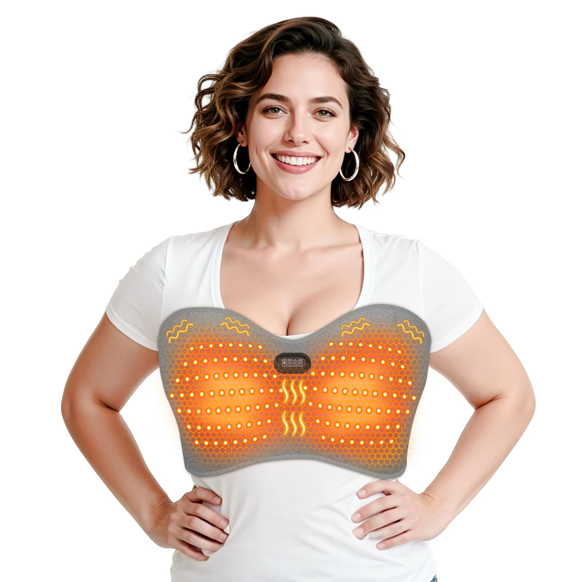Yabuu chest-breast massage heating pad offers full chest coverage for soothing relief.
