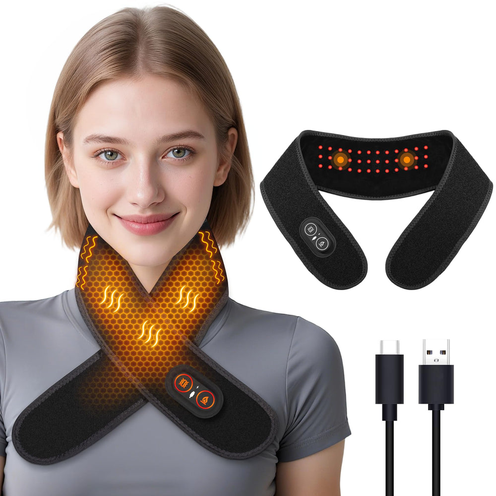 Yabuu Neck Heating Pad with Massage front view showing soothing heat for neck stiffness