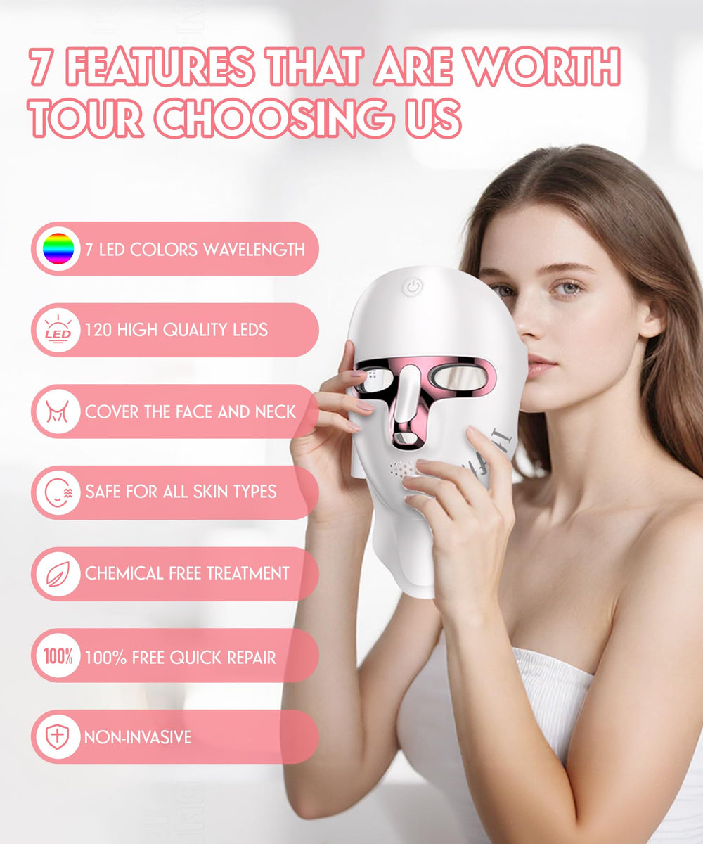 Yahi neck attachment enables hands-free face and neck sessions.