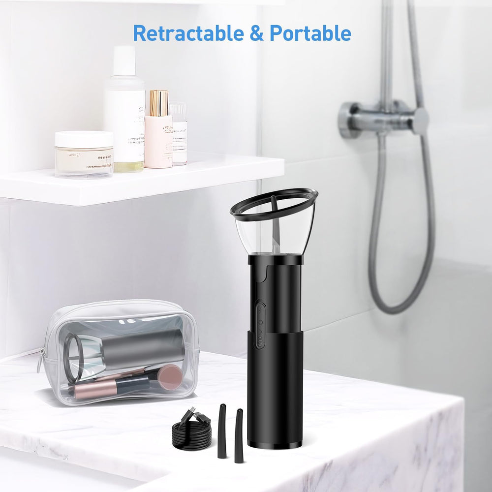 Yakbio portable travel ear washer fits in a bag for on-the-go care.