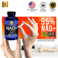 YAM Health NAD+ capsules close-up for easy daily energy support