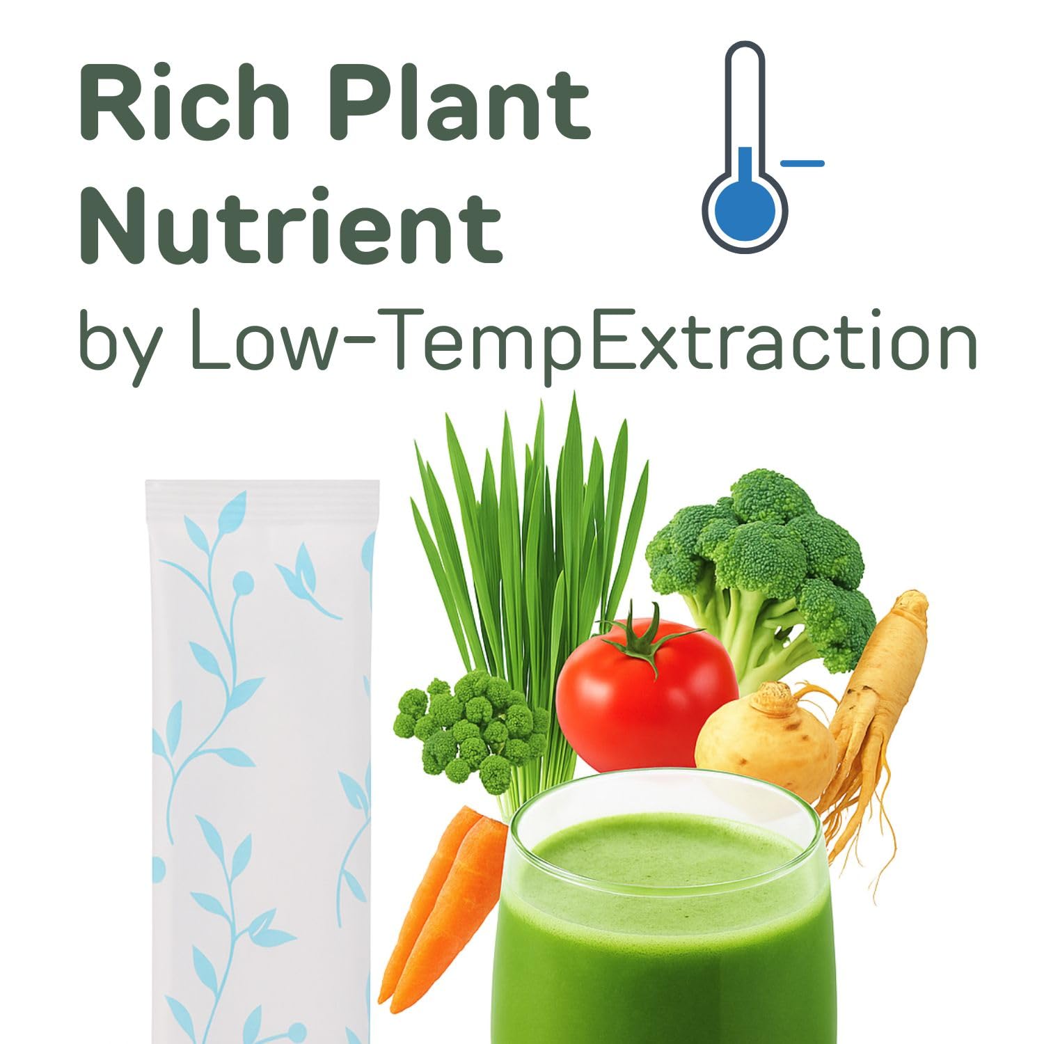 Yamakan Greens 30-vegetable blend visual emphasizes diverse plant nutrients.