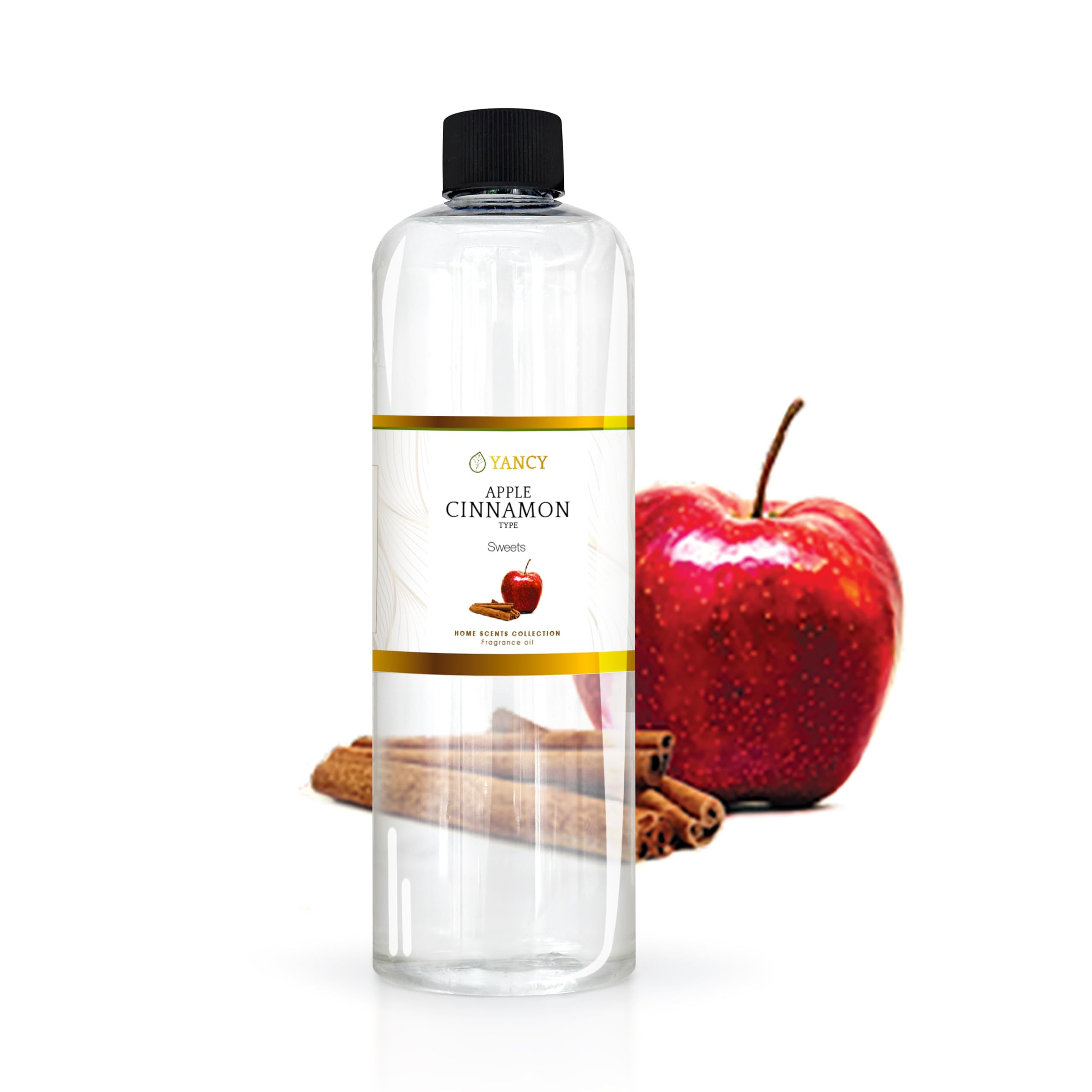 YANCY Apple Cinnamon fragrance oil in 16 oz bottle for diffusers and lamps, cozy ambience