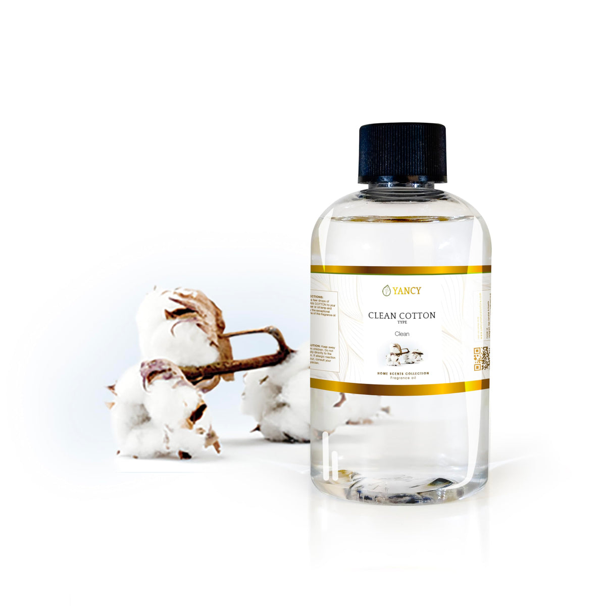 YANCY Clean Cotton fragrance oil bottle delivers fresh linen aroma, long-lasting and clean.