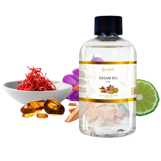 YANCY Dream Big bottle diffuser inspires focus with a bright fruity scent in the workspace.