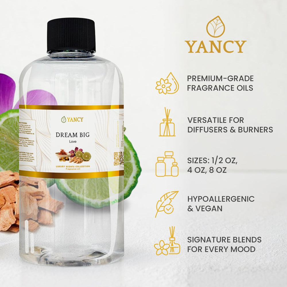 YANCY Dream Big diffuser-setup adds elegant aroma to living areas for a motivational mood.