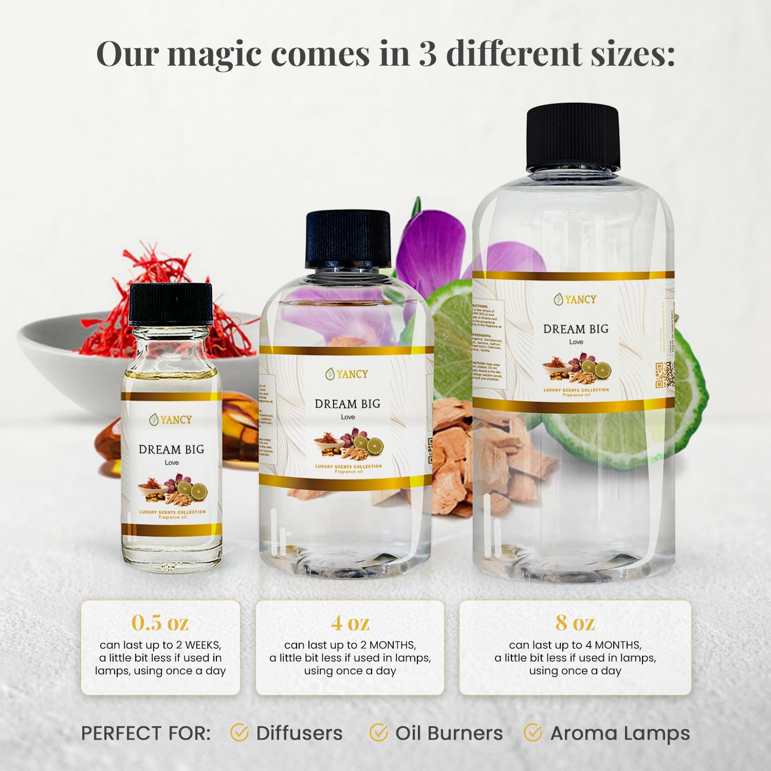 YANCY Dream Big fragrance-oil-closeup showcases premium quality and versatile use in diffusers.