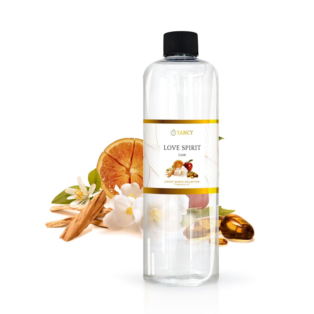 YANCY Love Spirit fragrance oil bottle pour for diffuser creates a romantic floral aroma.
