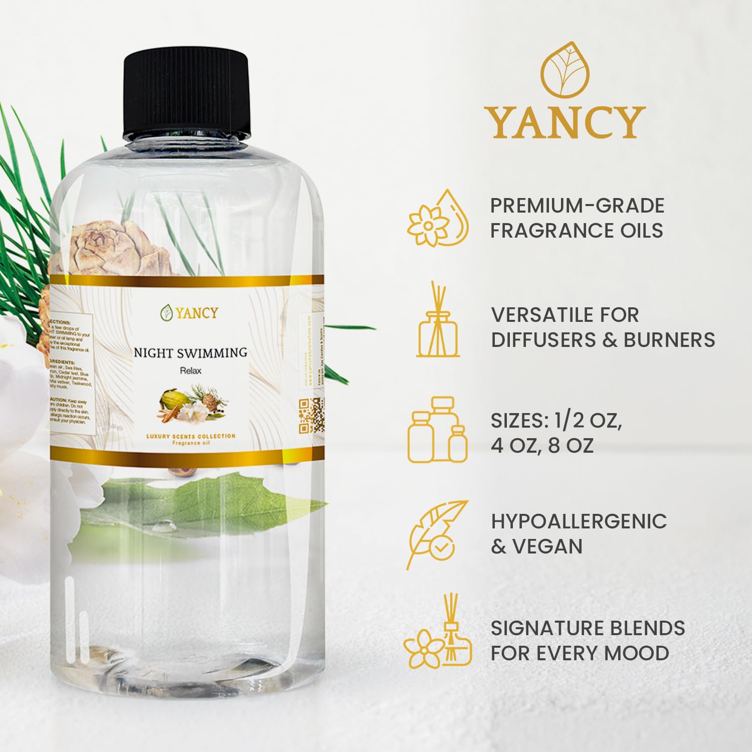 YANCY Night Swimming diffuser drops showing even diffusion for tranquil evenings