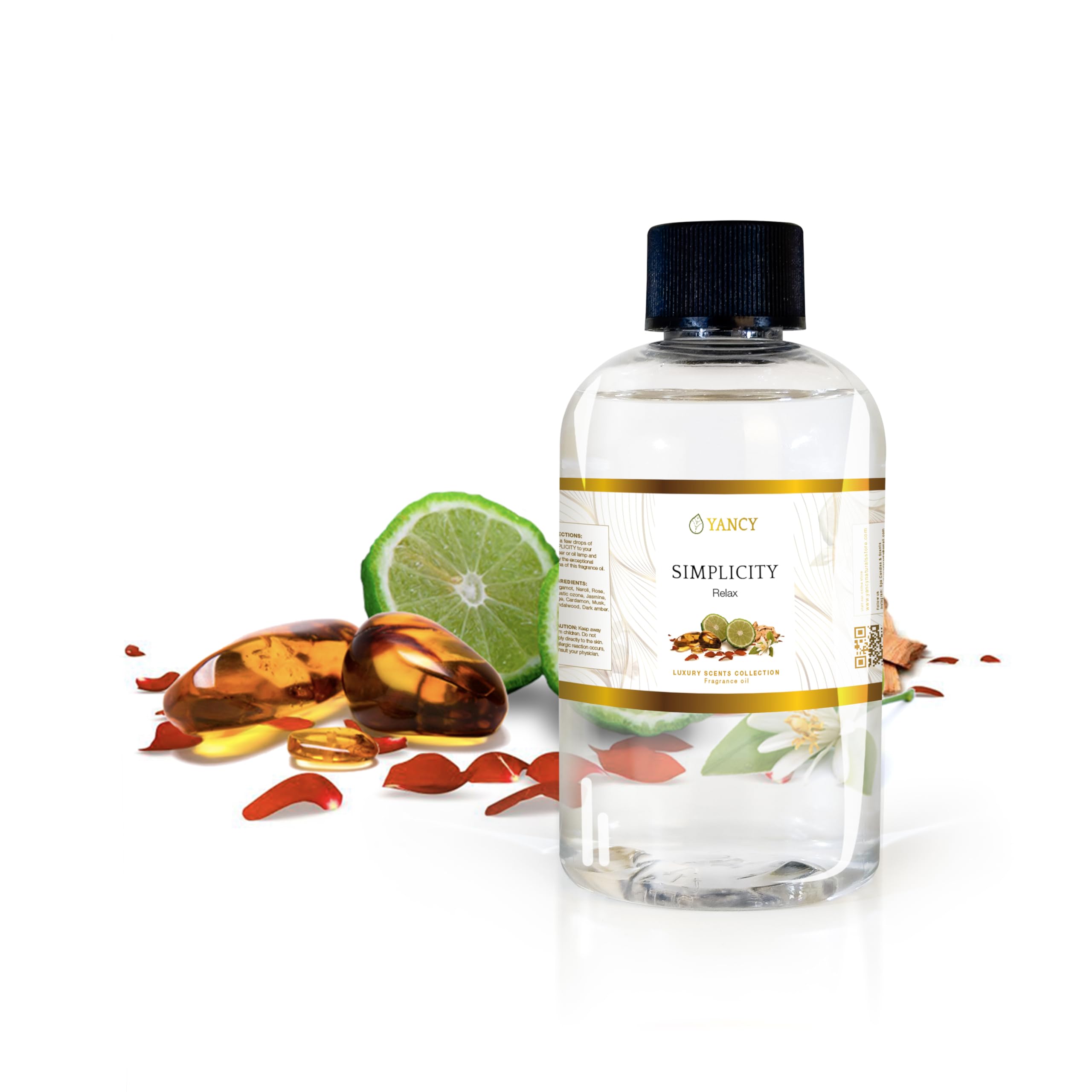 YANCY Simplicity Fragrance Oil bottle ideal for diffusers and aroma lamps to create a calm space