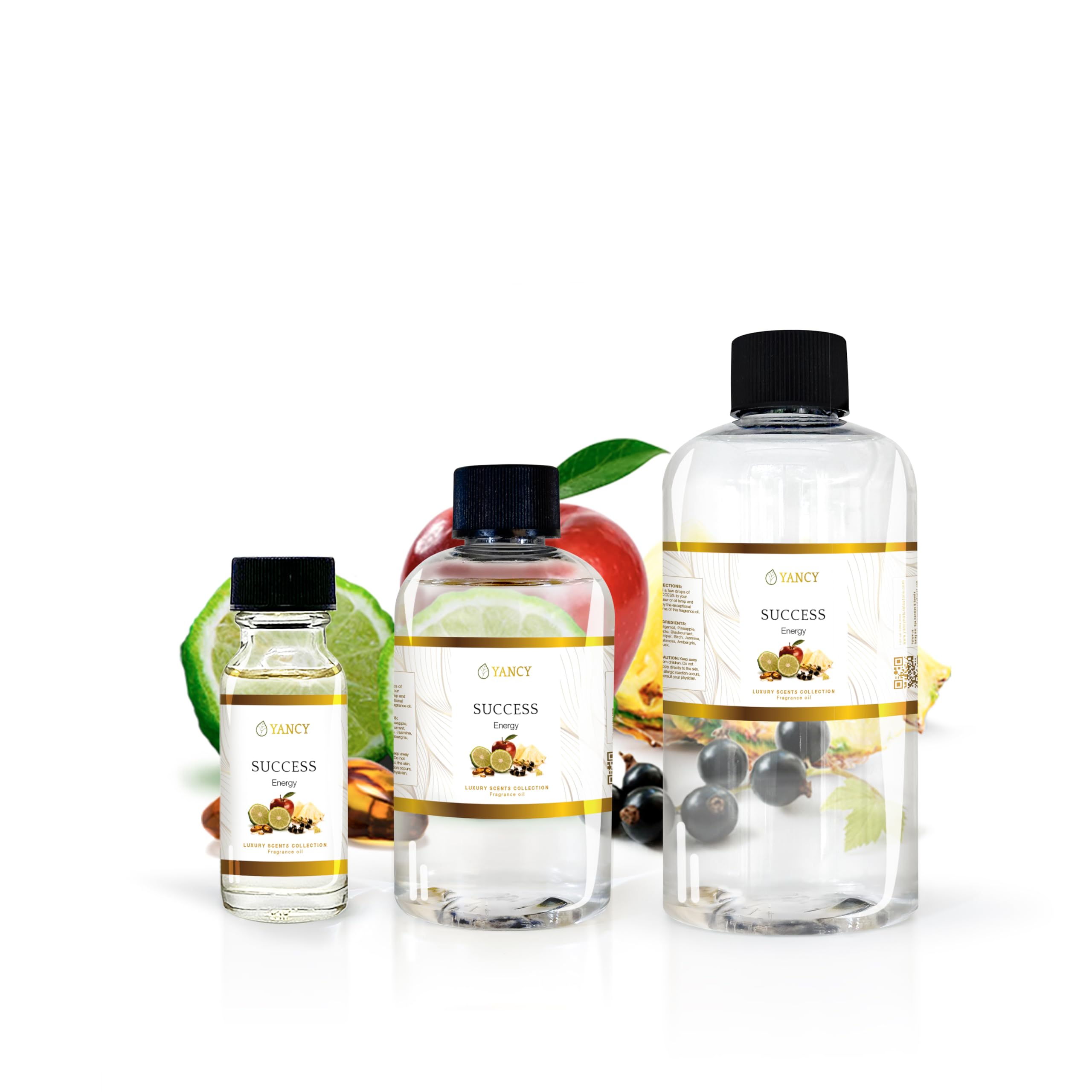 YANCY Success fragrance oil bottle beside an aroma lamp for mood uplift