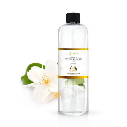 YANCY White Jasmine fragrance oil bottle for diffusers delivering a calming floral ambiance
