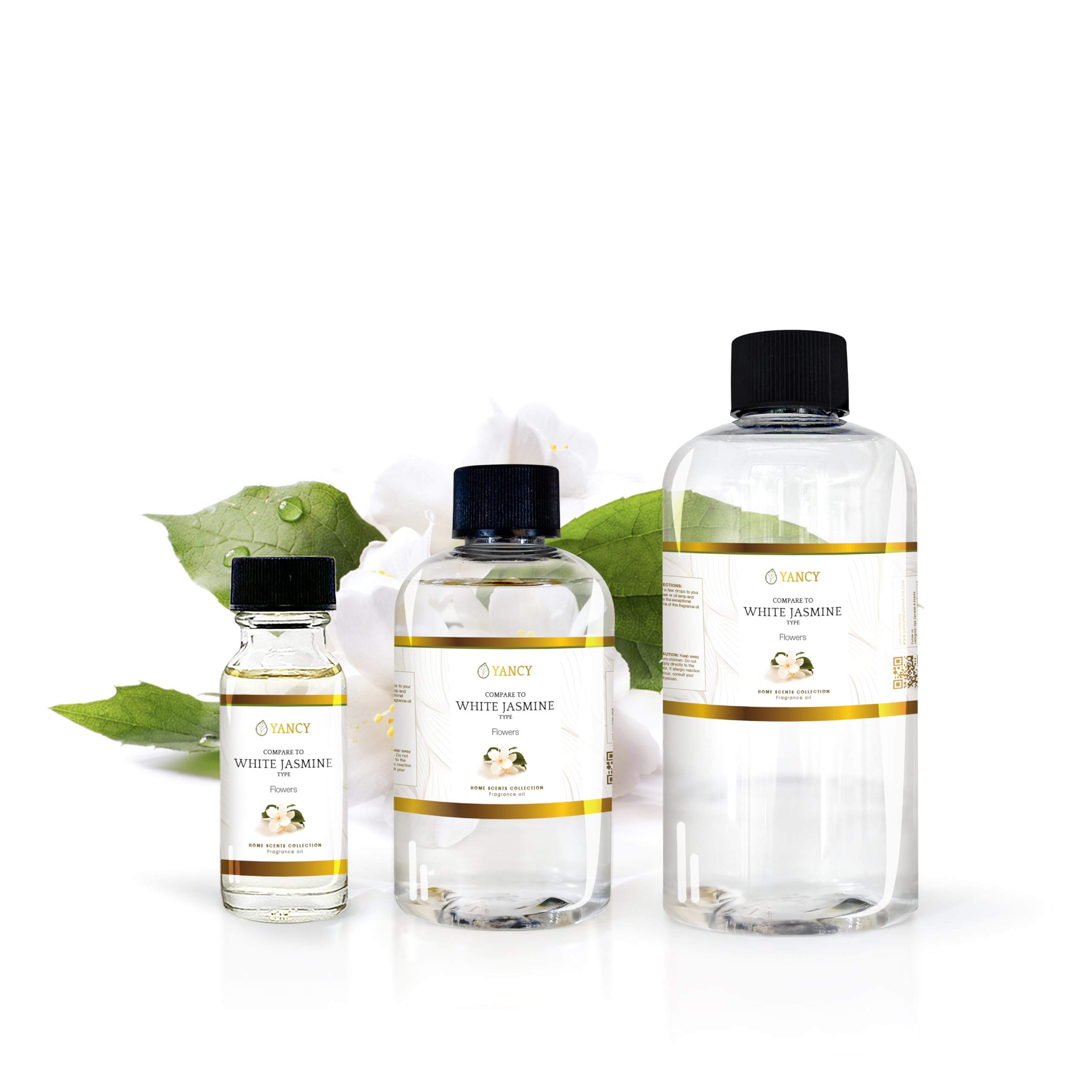 YANCY White Jasmine fragrance oil bottle used in an aroma lamp for serenity.