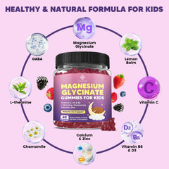 YANLUOBO magnesium gummies ingredients panel highlighting L-Theanine and Chamomile for relaxation