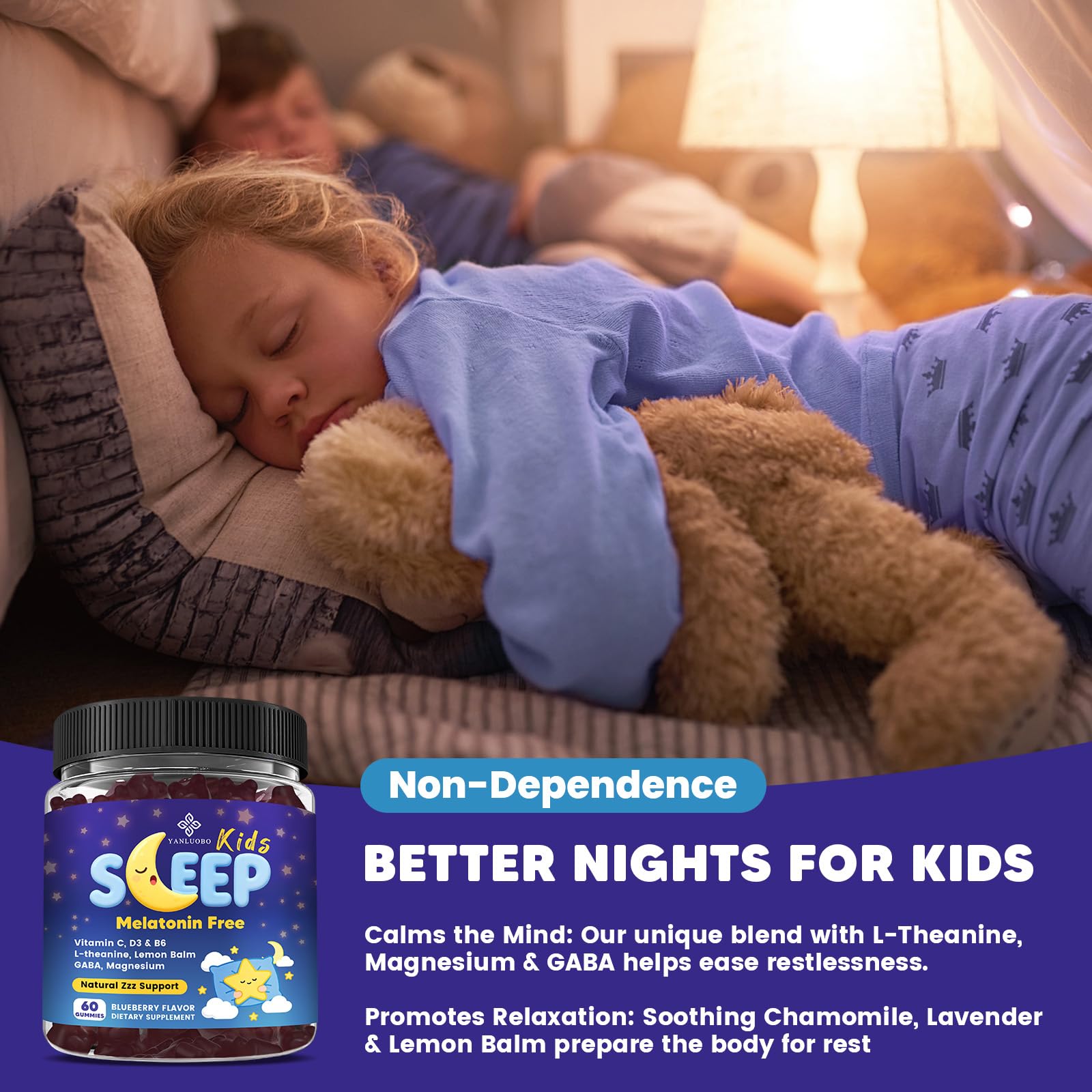 YANLUOBO Kids Sleep Gummies close look at soft chew texture