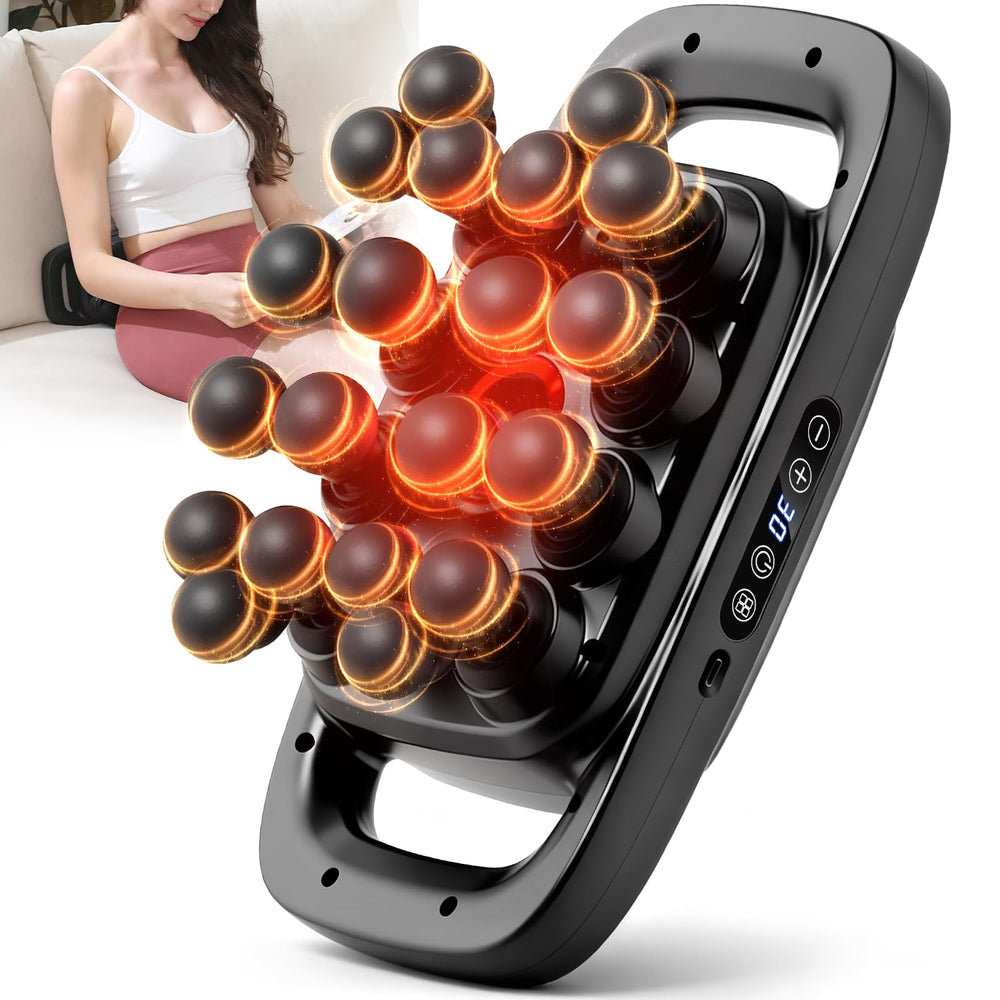 YAPINGJIAYOU 20-head massage gun with full attachment array for deep muscle relief.