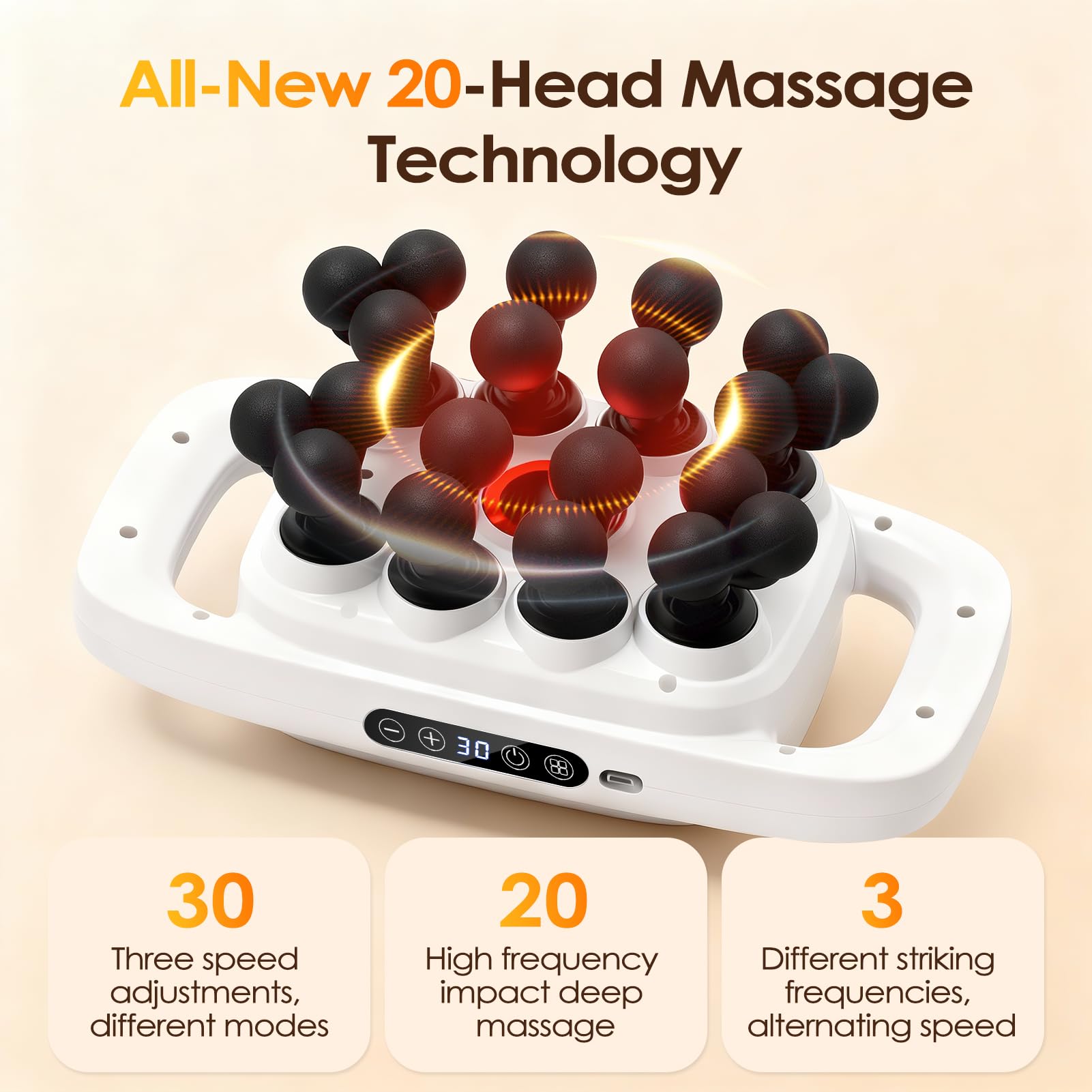 YAPINGJIAYOU 20-head massage gun heads and attachments for versatility