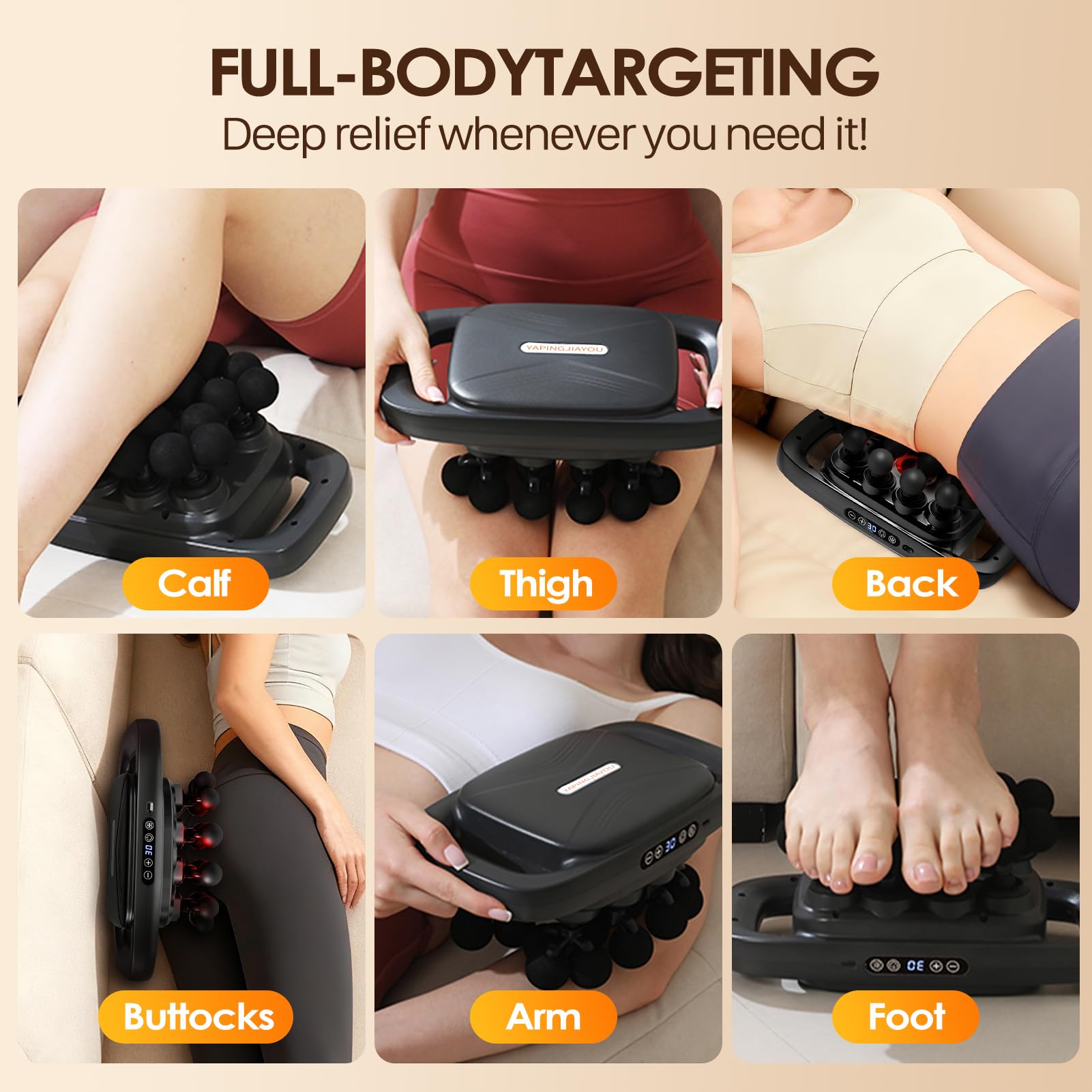 YAPINGJIAYOU back-shoulder-leg use demonstrates versatile daily relief.