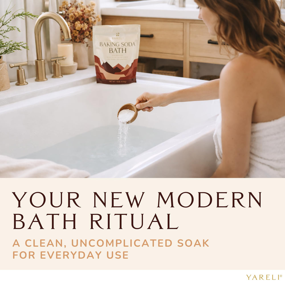 YARELI USP-grade sodium bicarbonate for reliable quality in home bath rituals.