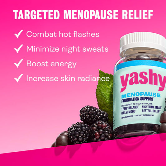 Yashy Gummies blackberry flavor close-up for tasty daily symptom support.