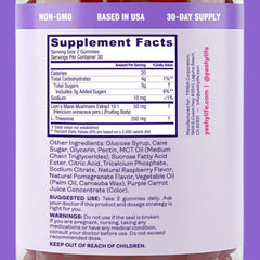 Yashy Memory Support Gummies featuring L-Theanine for calm focus.