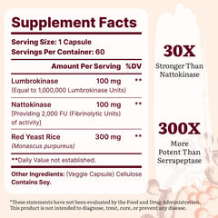 Yasumako nattokinase bottle highlighting enzyme blend