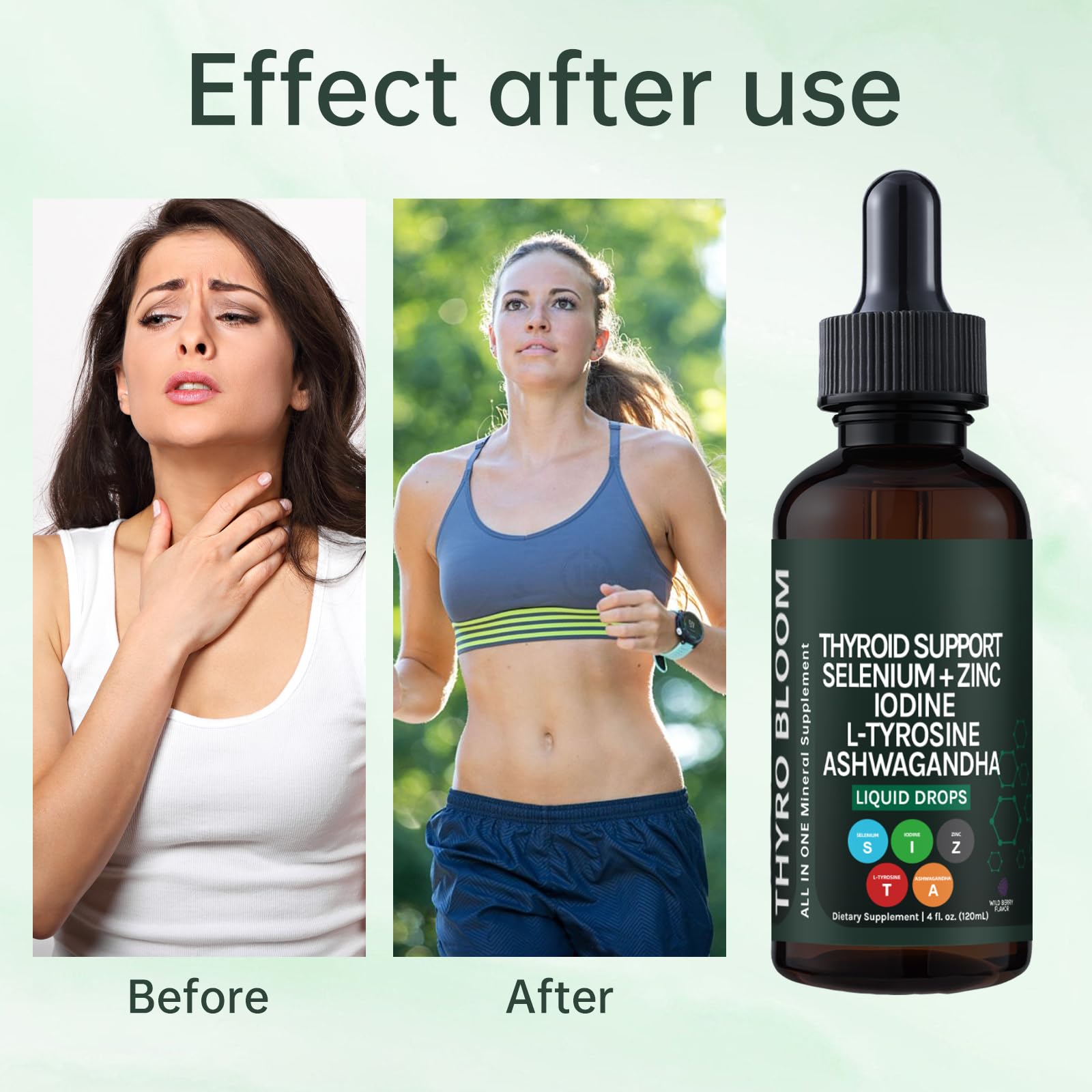 YATIME Thyroid Support Drops vegan non-GMO gluten-free label