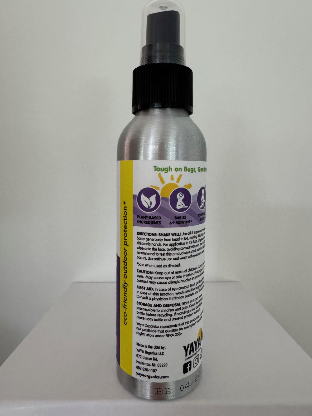 Delicate skin friendly spray from YAYA ORGANICS Baby Bug BAN during playtime