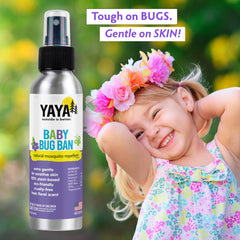 Travel friendly 4 ounce YAYA ORGANICS Baby Bug BAN bottle for on the go protection