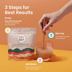 YayDay psyllium husk and flaxseed close-up highlights fiber.