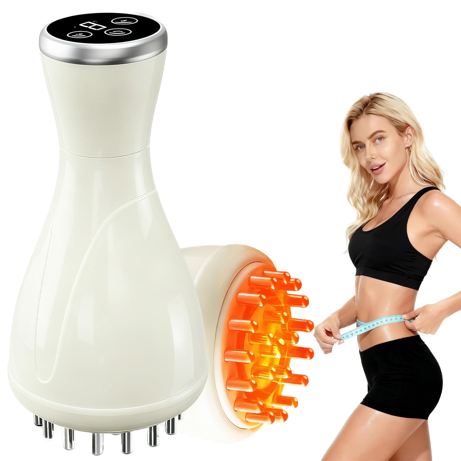 YDFAC Lymphatic Massager on belly for improved circulation and smoother skin.