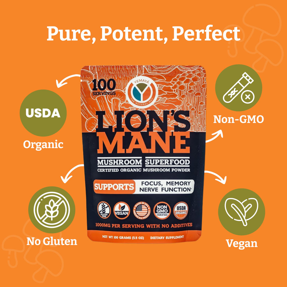 Yemaya Lion's Mane powder dissolving in coffee to boost morning ritual.