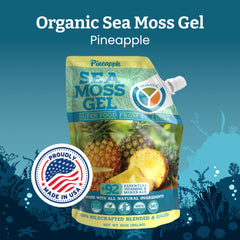 Close-up of Yemaya Sea Moss Gel jar showing texture and premium packaging
