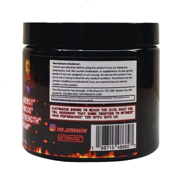 Yep Strength Wake The Faith Up label closeup highlighting flavors and ingredients