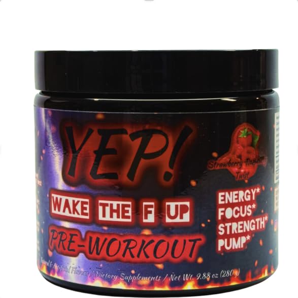 Yep Strength Wake The Faith Up scoop beside the canister for customized dosing.