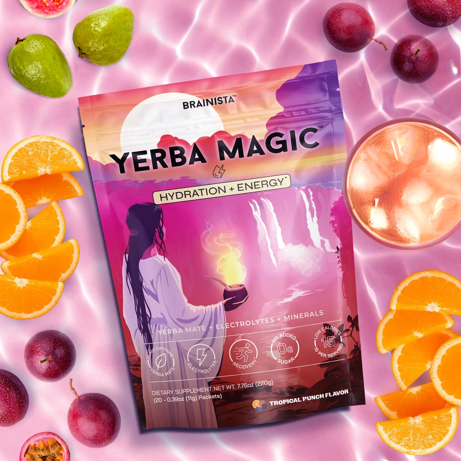 Yerba Magic electrolytes with coconut water for optimal hydration during workouts.