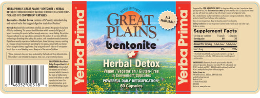 Close-up of Bentonite Clay Plus Herbal Detox capsules