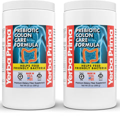 Yerba Prima Colon Care powder with shaker supports easy daily fiber intake.