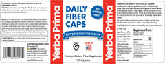 Yerba Prima Daily Fiber Caps fiber types graphic shows soluble and insoluble options