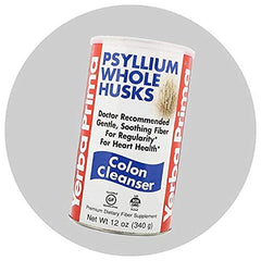Yerba Prima Psyllium jar paired with breakfast to support digestive health.