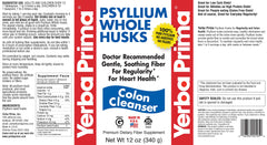 Yerba Prima Psyllium bottle with doctor recommended endorsement visible.