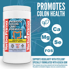 Yerba Prima FOS prebiotic supports gut flora for digestion.